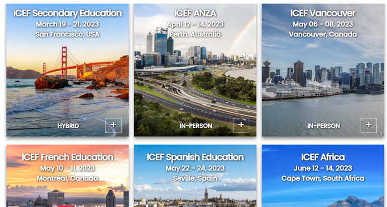 Upcoming ICEF events before summer 2023