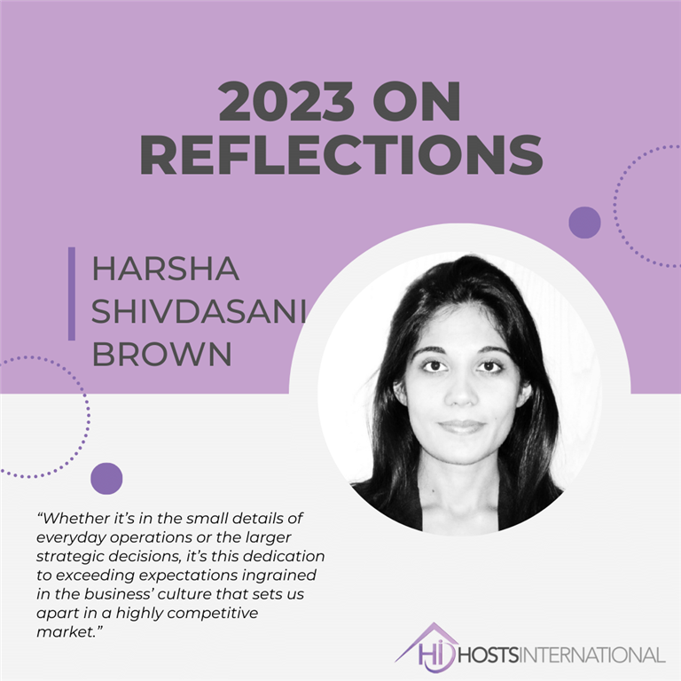Reflections on 2023 from Hosts International’s Operations Director Harsha Shivdasani Brown
