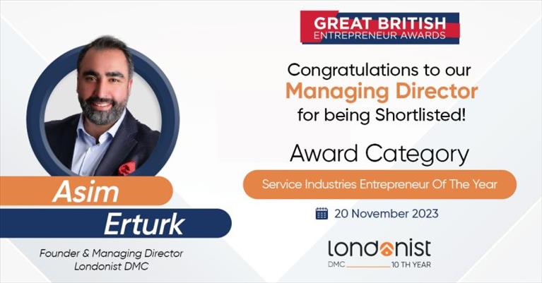 Londonist Founder shortlisted for the Great British Entrepreneur Awards & Community Award